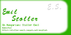 emil stoller business card